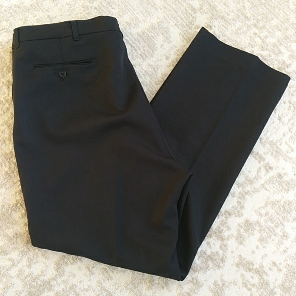 Flexslax Perma-Prest Full Fit Dress Formal Pants 40 x 30 Black